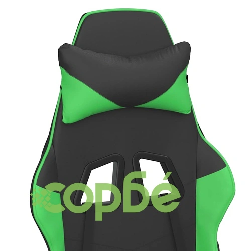 Масажен гейминг стол с подложка черно и зелено изкуствена кожа ➤ топ цена ➤ sorbe.bg