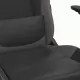 Масажен гейминг стол с подложка черно и cиво изкуствена кожа
