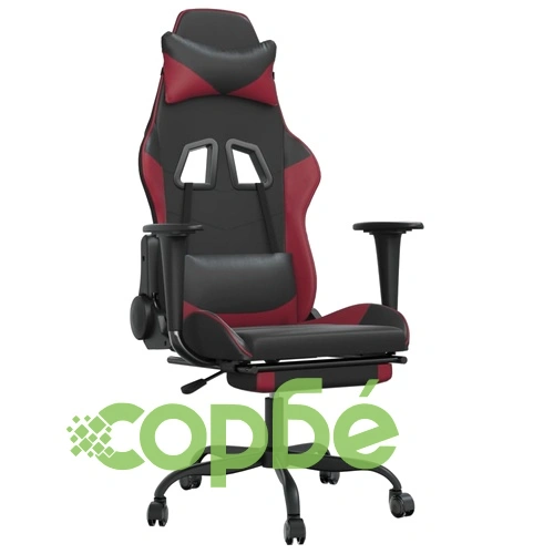 Масажен гейминг стол с подложка черно/червено изкуствена кожа ➤ топ цена ➤ sorbe.bg