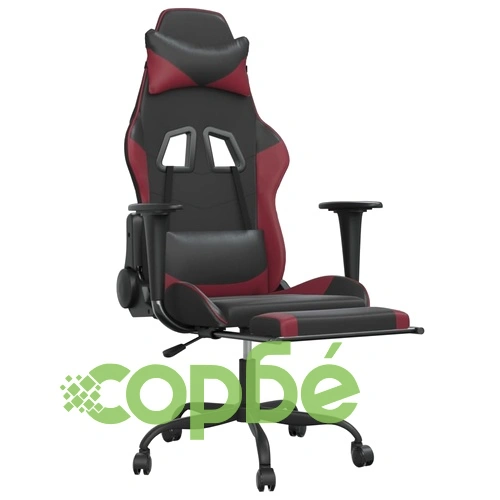 Масажен гейминг стол с подложка черно/червено изкуствена кожа ➤ топ цена ➤ sorbe.bg