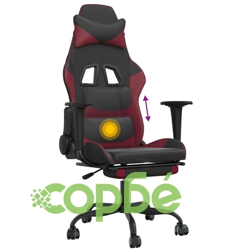 Масажен гейминг стол с подложка черно/червено изкуствена кожа ➤ топ цена ➤ sorbe.bg