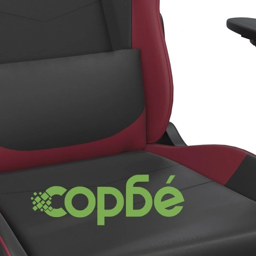 Масажен гейминг стол с подложка черно/червено изкуствена кожа ➤ топ цена ➤ sorbe.bg