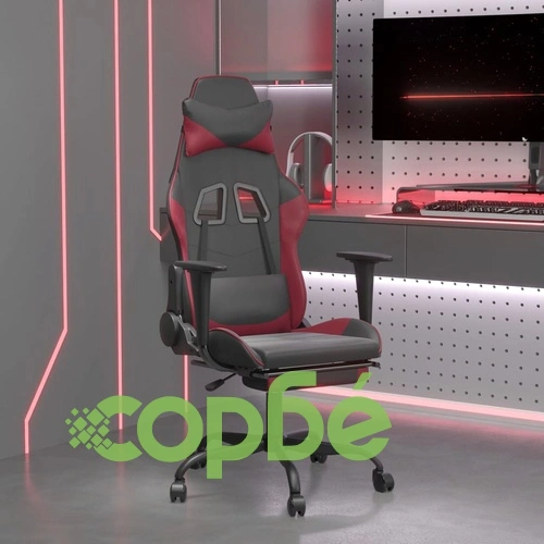 Масажен гейминг стол с подложка черно/червено изкуствена кожа ➤ топ цена ➤ sorbe.bg