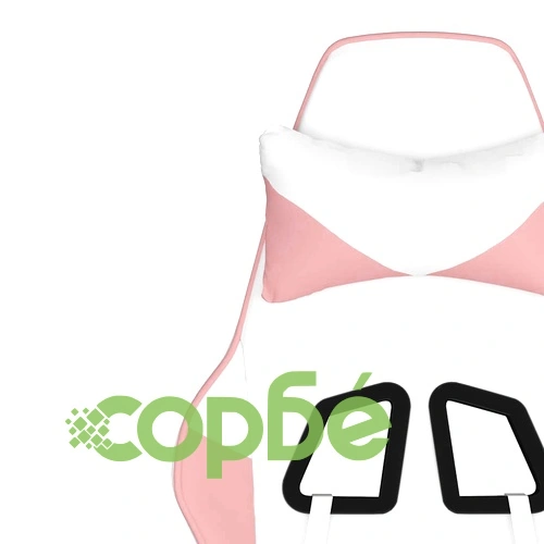 Масажен гейминг стол с подложка бяло/розово изкуствена кожа ➤ топ цена ➤ sorbe.bg