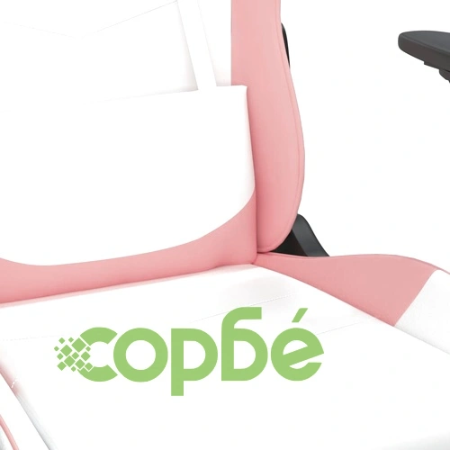 Масажен гейминг стол с подложка бяло/розово изкуствена кожа ➤ топ цена ➤ sorbe.bg