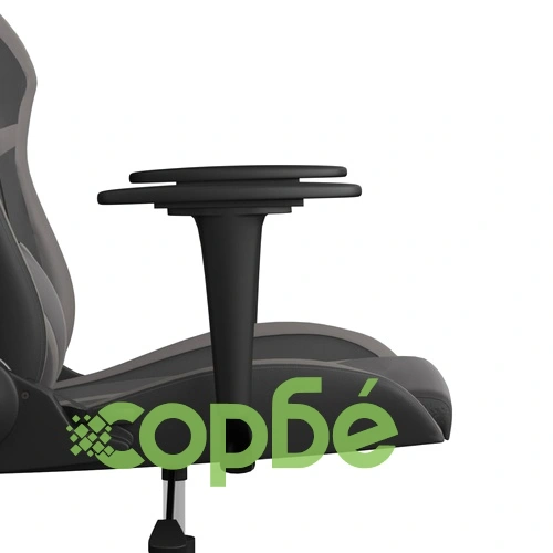 Масажен гейминг стол, черно и сиво, изкуствена кожа ➤ топ цена ➤ sorbe.bg