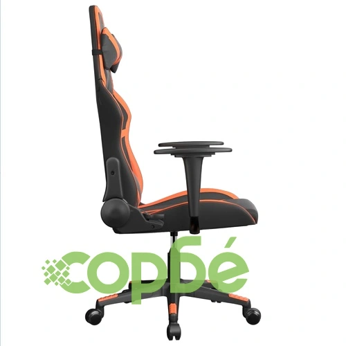 Масажен гейминг стол, черно и оранжево, изкуствена кожа ➤ топ цена ➤ sorbe.bg