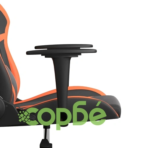 Масажен гейминг стол, черно и оранжево, изкуствена кожа ➤ топ цена ➤ sorbe.bg