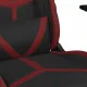 Масажен гейминг стол, черно и виненочервено, изкуствена кожа