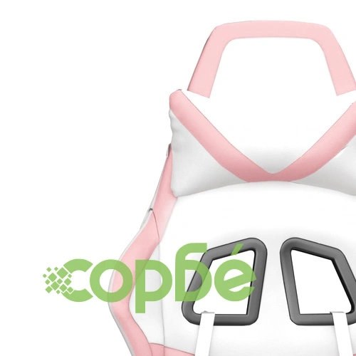 Масажен гейминг стол, бяло и розово, изкуствена кожа ➤ топ цена ➤ sorbe.bg