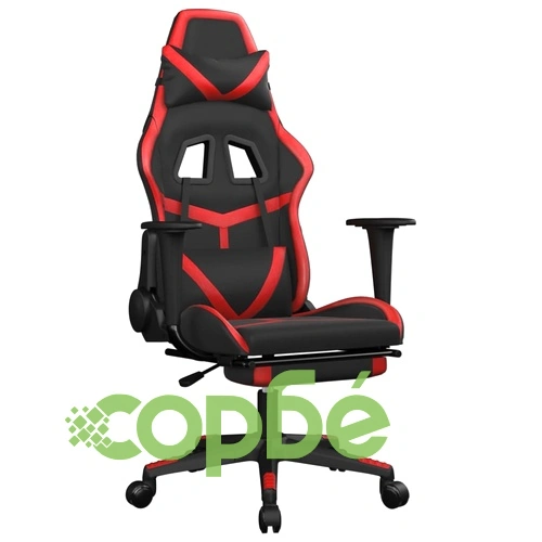 Масажен гейминг стол с подложка черно и червено изкуствена кожа ➤ топ цена ➤ sorbe.bg