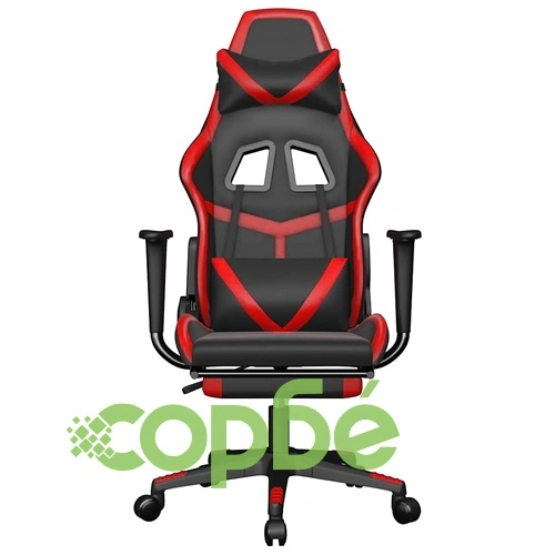 Масажен гейминг стол с подложка черно и червено изкуствена кожа ➤ топ цена ➤ sorbe.bg