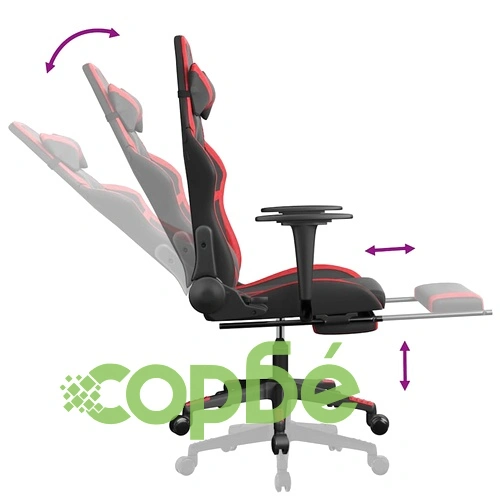 Масажен гейминг стол с подложка черно и червено изкуствена кожа ➤ топ цена ➤ sorbe.bg