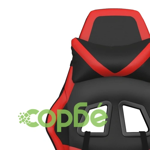 Масажен гейминг стол с подложка черно и червено изкуствена кожа ➤ топ цена ➤ sorbe.bg