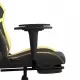 Масажен гейминг стол с подложка черно/златисто изкуствена кожа