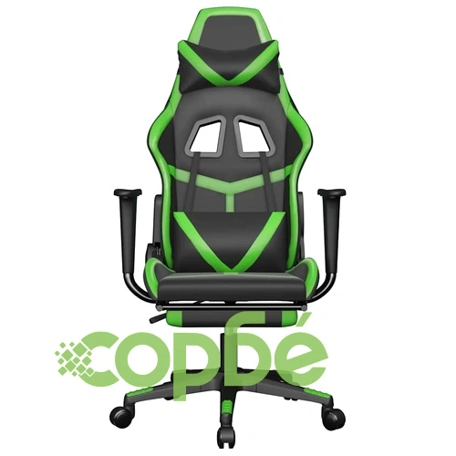 Масажен гейминг стол с подложка черно и зелено изкуствена кожа ➤ топ цена ➤ sorbe.bg