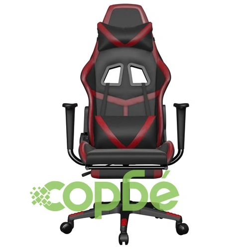 Масажен гейминг стол с подложка черно/червено изкуствена кожа ➤ топ цена ➤ sorbe.bg