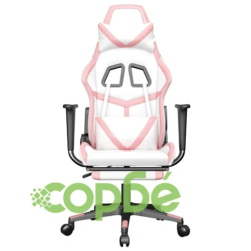 Масажен гейминг стол с подложка бяло/розово изкуствена кожа ➤ топ цена ➤ sorbe.bg