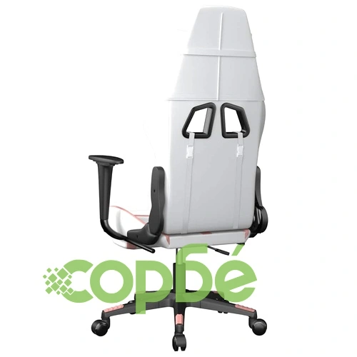 Масажен гейминг стол с подложка бяло/розово изкуствена кожа ➤ топ цена ➤ sorbe.bg