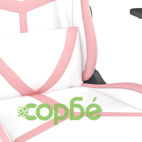 Масажен гейминг стол с подложка бяло/розово изкуствена кожа ➤ топ цена ➤ sorbe.bg