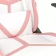 Масажен гейминг стол с подложка бяло/розово изкуствена кожа