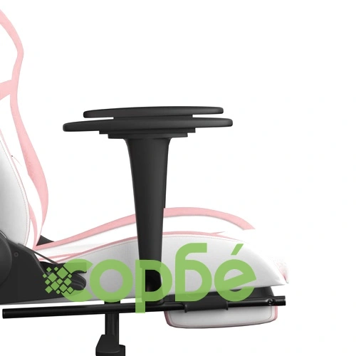 Масажен гейминг стол с подложка бяло/розово изкуствена кожа ➤ топ цена ➤ sorbe.bg