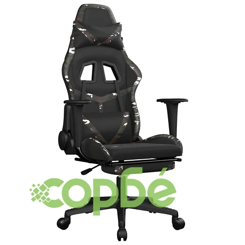 Масажен гейминг стол с опора черно-камуфлаж изкуствена кожа ➤ топ цена ➤ sorbe.bg