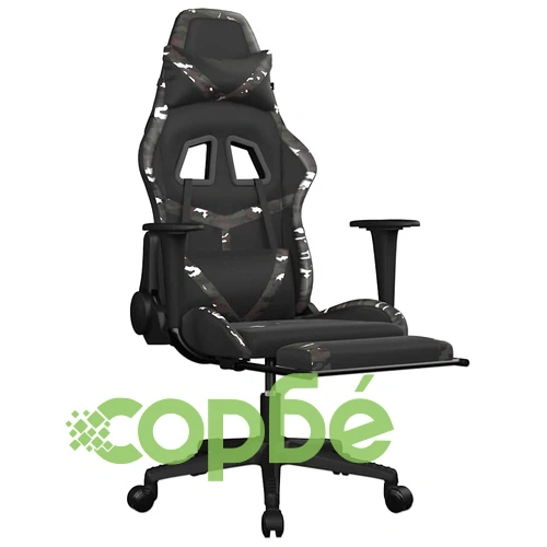 Масажен гейминг стол с опора черно-камуфлаж изкуствена кожа ➤ топ цена ➤ sorbe.bg