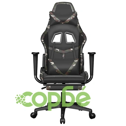 Масажен гейминг стол с опора черно-камуфлаж изкуствена кожа ➤ топ цена ➤ sorbe.bg