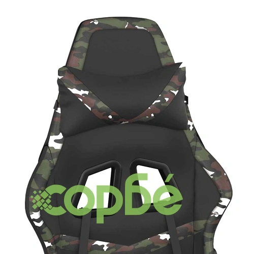 Масажен гейминг стол с опора черно-камуфлаж изкуствена кожа ➤ топ цена ➤ sorbe.bg