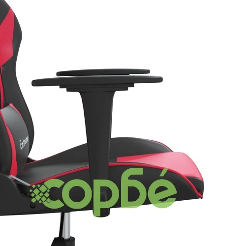 Масажен гейминг стол, черно и червено, изкуствена кожа ➤ топ цена ➤ sorbe.bg