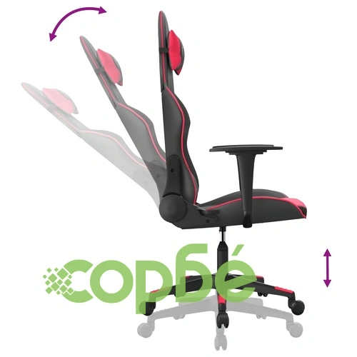 Масажен гейминг стол, черно и червено, изкуствена кожа ➤ топ цена ➤ sorbe.bg