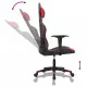 Масажен гейминг стол, черно и червено, изкуствена кожа