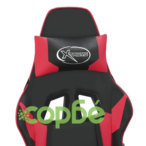 Масажен гейминг стол, черно и червено, изкуствена кожа ➤ топ цена ➤ sorbe.bg