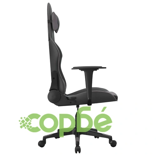 Масажен гейминг стол, черно и сиво, изкуствена кожа ➤ топ цена ➤ sorbe.bg