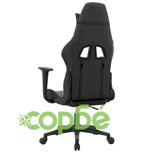 Масажен гейминг стол, черно и сиво, изкуствена кожа ➤ топ цена ➤ sorbe.bg