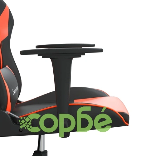 Масажен гейминг стол, черно и оранжево, изкуствена кожа ➤ топ цена ➤ sorbe.bg