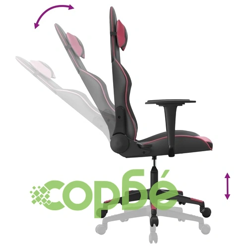 Масажен гейминг стол, черно и виненочервено, изкуствена кожа ➤ топ цена ➤ sorbe.bg