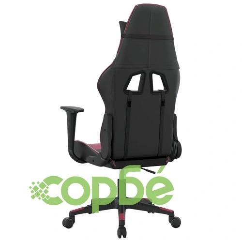 Масажен гейминг стол, черно и виненочервено, изкуствена кожа ➤ топ цена ➤ sorbe.bg