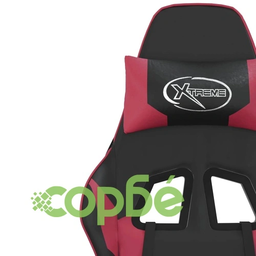 Масажен гейминг стол, черно и виненочервено, изкуствена кожа ➤ топ цена ➤ sorbe.bg