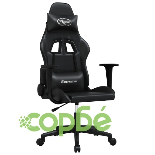 Масажен гейминг стол, черен, изкуствена кожа ➤ топ цена ➤ sorbe.bg