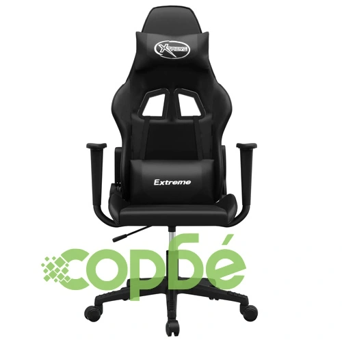 Масажен гейминг стол, черен, изкуствена кожа ➤ топ цена ➤ sorbe.bg