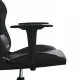 Масажен гейминг стол, черен, изкуствена кожа