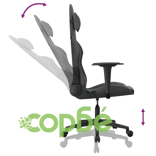 Масажен гейминг стол, черен, изкуствена кожа ➤ топ цена ➤ sorbe.bg