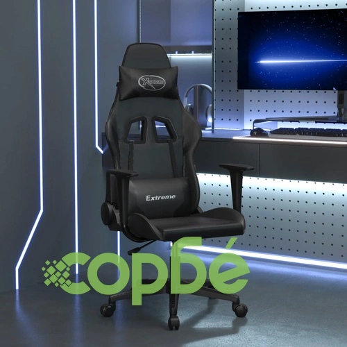 Масажен гейминг стол, черен, изкуствена кожа ➤ топ цена ➤ sorbe.bg