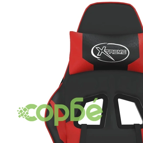 Масажен гейминг стол с подложка черно и червено изкуствена кожа ➤ топ цена ➤ sorbe.bg