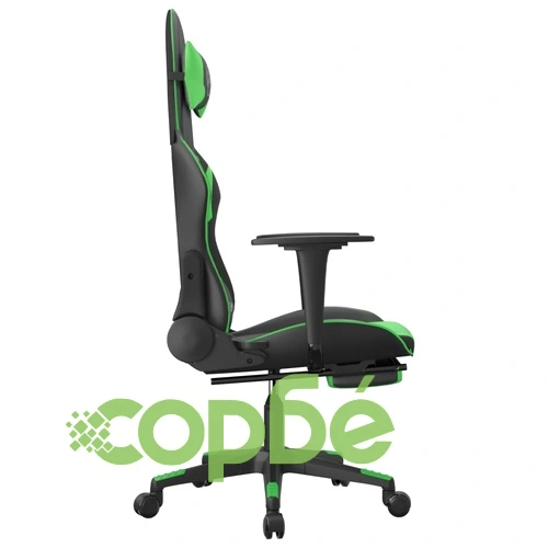 Масажен гейминг стол с подложка черно и зелено изкуствена кожа ➤ топ цена ➤ sorbe.bg