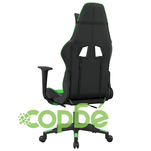 Масажен гейминг стол с подложка черно и зелено изкуствена кожа ➤ топ цена ➤ sorbe.bg