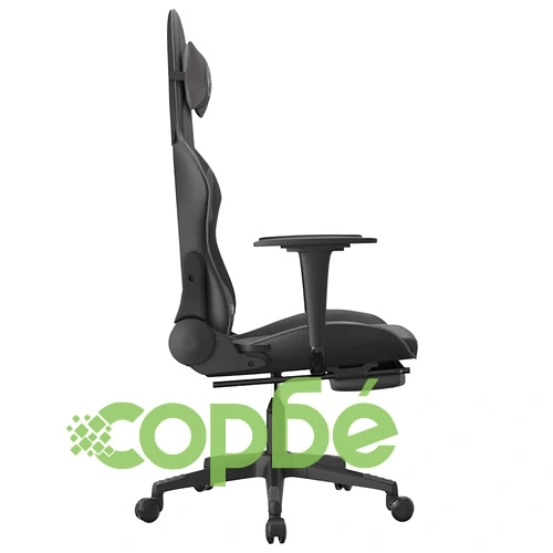 Масажен гейминг стол с подложка черно и cиво изкуствена кожа ➤ топ цена ➤ sorbe.bg