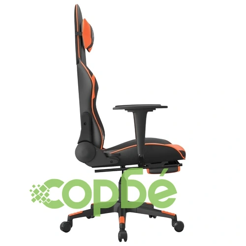 Масажен гейминг стол с подложка, черно/оранжев, изкуствена кожа ➤ топ цена ➤ sorbe.bg